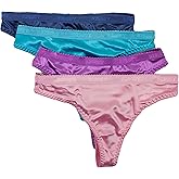 Sexy Satin Thong Panties Small to Plus Size Thongs for Women Underwear Multi Pack