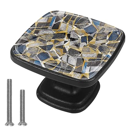 Kommode Schubladen Knopf Blaue goldene Geometrie Küchenschrankknöpfe