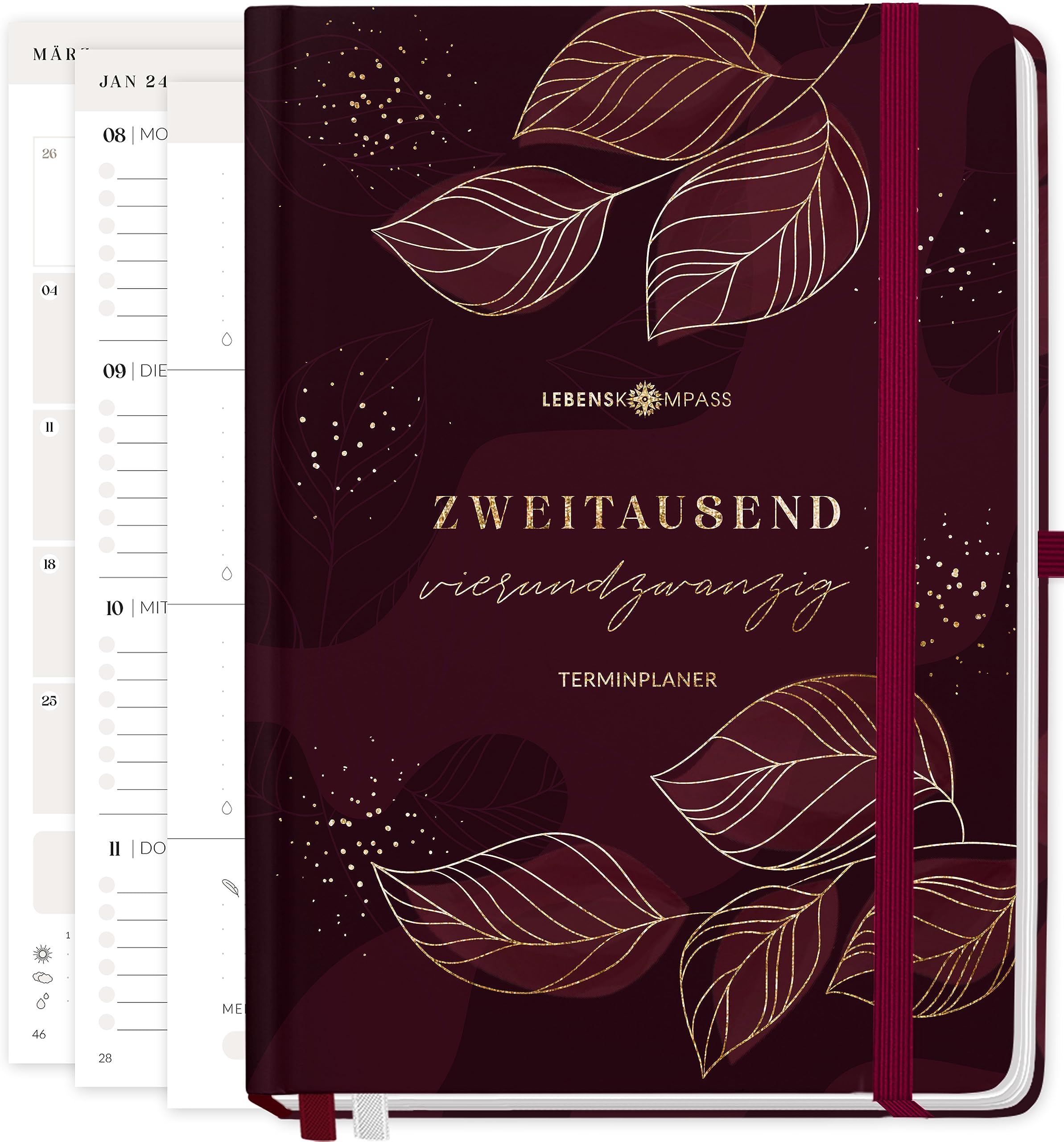 Lebenskompass Kalender 2026 A5 - Wochenplaner Mit Hardcover & Lesebändchen