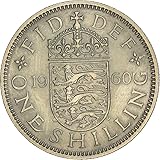 1954-1970 British 1 Shilling Coin Issued Under Queen Elizabeth II. 1 Shilling Graded By Seller Circulated/Worn Condition