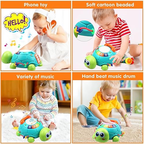 Musical Turtle Crawling Toy For Babies 6-12 Months - Educational Learning Toy With Lights & Songs