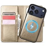 DJBull 2-in-1 Detachable Wallet Case for iPhone 17 Pro Max 6.9" RFID Blocking Flip Folio with Card Holder | PU Leather Shockproof Protective Cover Women Men for Apple 17 Pro Max Phone Case Golden