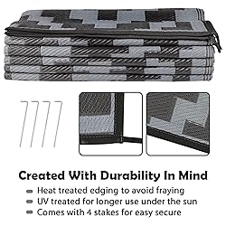 SAND MINE Waterproof Outdoor Rug 9x12 ft, Plastic