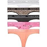 Victoria's Secret Women's Cotton Logo Thong Underwear, Panties for Women, Multi Pack (XS-XXL)