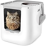 Modkat XL Litter Box, Top or Front-Entry Configurable, Includes Scoop and Liners - White