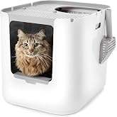 Modkat XL Cat Litter Box, Top or Front-Entry, Liner, Scoop &amp; Filters, White | Configurable top or front entry with reusable liners, charcoal filters and a seamless leak-resistant base