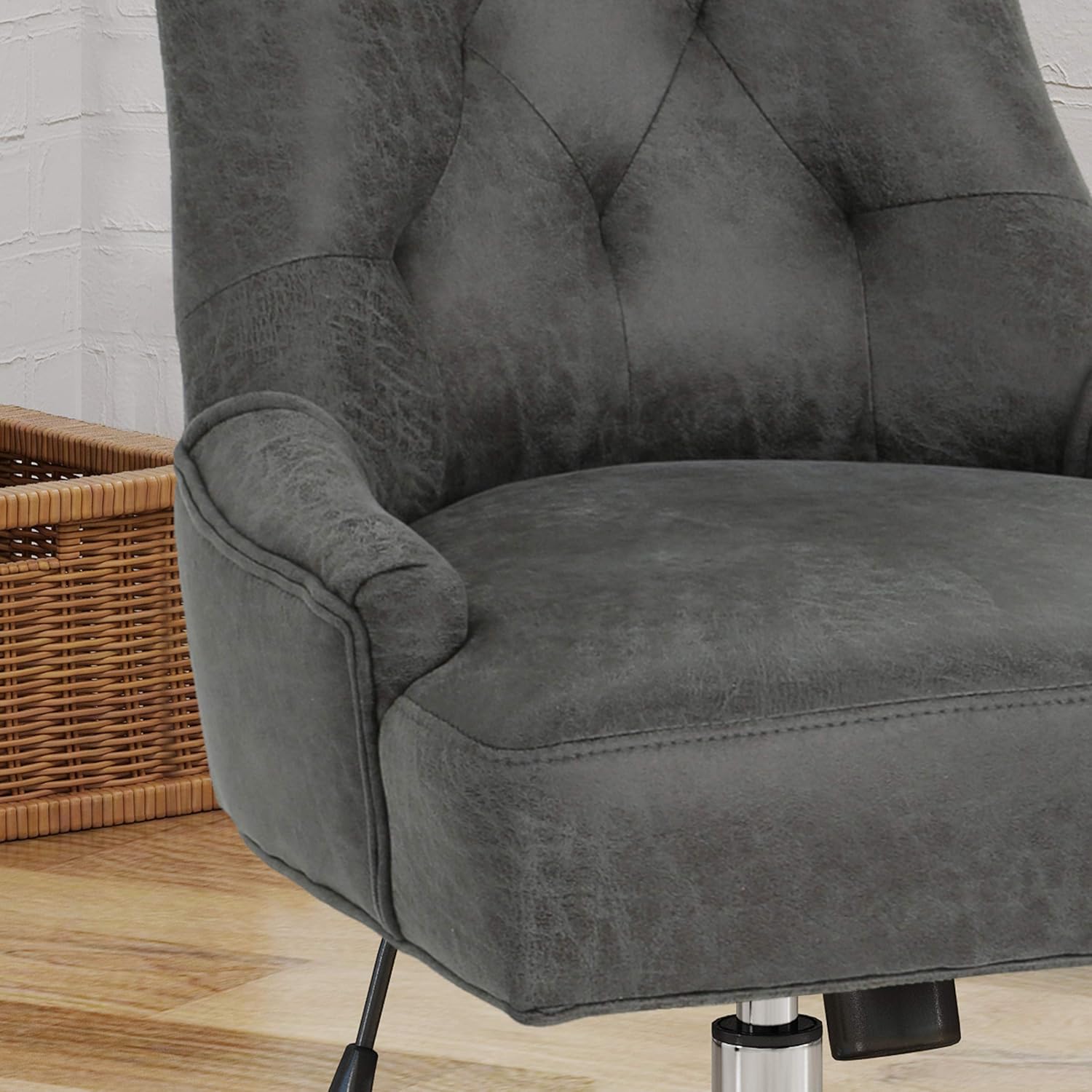 Christopher Knight Home Bagnold Desk Chair, Slate + Chrome: Kitchen & Dining