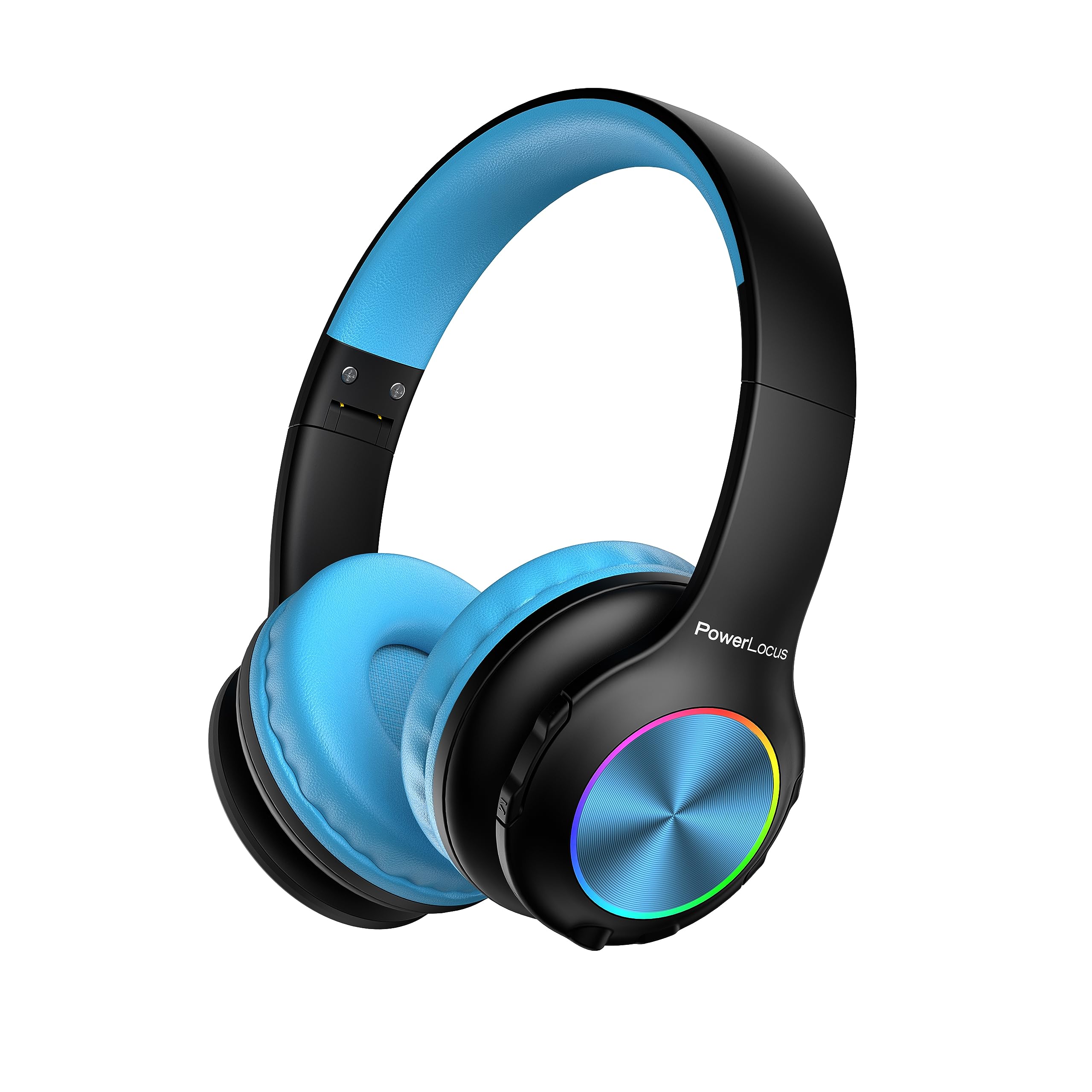 PowerLocus Kids Headphones, Bluetooth Headphones Over Ear for Kids, LED Lights, 74/85/94dB Safe Volume Limit Headphone, Micro SD/TF, Foldable with Hi-Fi Stereo, Built-in Mic for School/Tablet/Travel — image 1