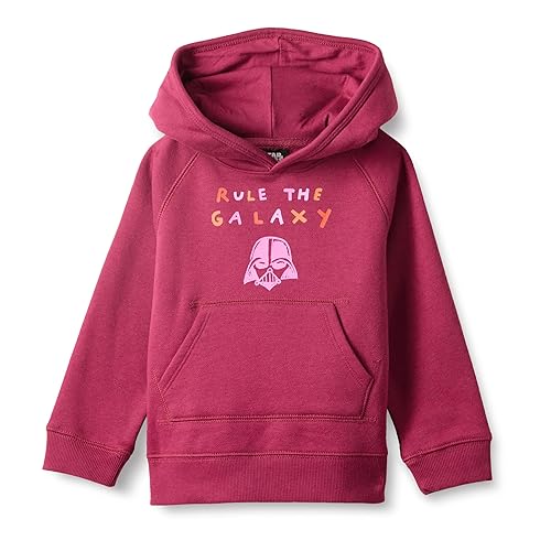 Amazon Essentials Disney | Marvel | Star Wars | Frozen | Princess Toddler Girls' Fleece Pullover Hoodie Sweatshirt, Star Wars Rule the Galaxy, 2T