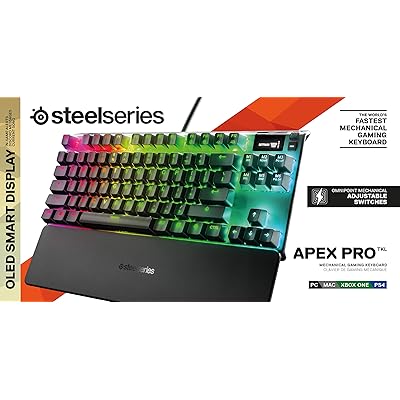 Buy Steelseries Apex Pro Tkl Mechanical Gaming Keyboard World S Fastest Mechanical Switches Oled Smart Display Compact Form Factor Rgb Backlit Online In Egypt B07tbgq6p7