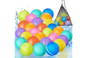 HARDWIND Reusable Water Balloons, 2024 Upgrade Non-Removable Magnetic Water Balloon for Kids Ages 3-5, 4-8, 8-12, Refillable Self Sealing Water Bombs Splash Balls Toys for Pool, Beach, Summer Party Fun-27 Pack