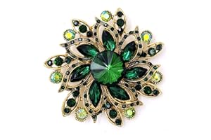 LAXPICOL Vintage Women's Austrian Crystal Elegant Flower Brooch Wedding Broach Pin