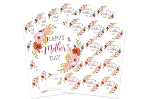 HEYINSHEN 60PCS Happy Mother's Day Stickers Mother's Day Gift Tags Mother Day Stickers Label Mothers Day Seal Label Sticker for Envelope Card Flower Present Wrapping 2 Design