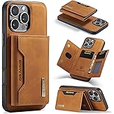SZHAIYU 2 in 1 Detachable Wallet Phone Cases Compatible with iPhone 16 Pro Max Case with Card Holder Men 6.9'' Magnetic Leather Cover (Brown,iPhone 16 Pro Max)