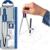 STAEDTLER Metal Drawing Compass, Geometry Tool, 4-7/8in with Safety Point & Universal Adapter, Includes Protective Storage Ca