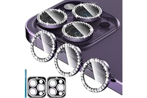 Jeluse [3X2 Pack Camera Lens Protector for iphone 14 Pro Max for iphone 14 Pro, Tempered Glass Screen Protector Cover [Alignment Kit Eazy installation] Metal Individual Ring, Purple