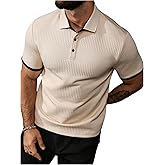 SHENHE Men's Short Sleeve Half Button Shirt Textured Collar Tops Business Casual Outfits