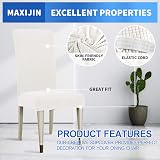 MAXIJIN Super Stretch Jacquard Dining Chair Cover Parson 6 White view 3