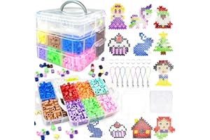 KIFHCMPR 10mm Large Fuse Beads Kit for Kids,12 Colors XL Fuse Beads Set with Storage Box, Ironing Papers,Pegboards Booklet and Accessories,DIY Art Craft Toys Gifts for Girls & Boys Age 3+ Birthday Christmas