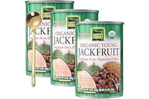 moofin Native Forest Organic Young Jackfruit, 14 Ounces - Versatile Vegan Meat Substitute, Gluten-Free, Ready-To-Eat, Ideal For Tacos Sloppy Joes, Bundled With Golden SS Spoon, Soy-Free [Pack of 3]