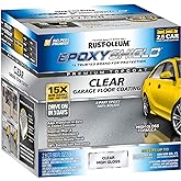 Rust-Oleum EpoxyShield Clear Finish Floor Coating Kit, High Gloss | High gloss clear epoxy topcoat, Covers up to 500 sq ft, Drive on in 3 days, Resists chemicals
