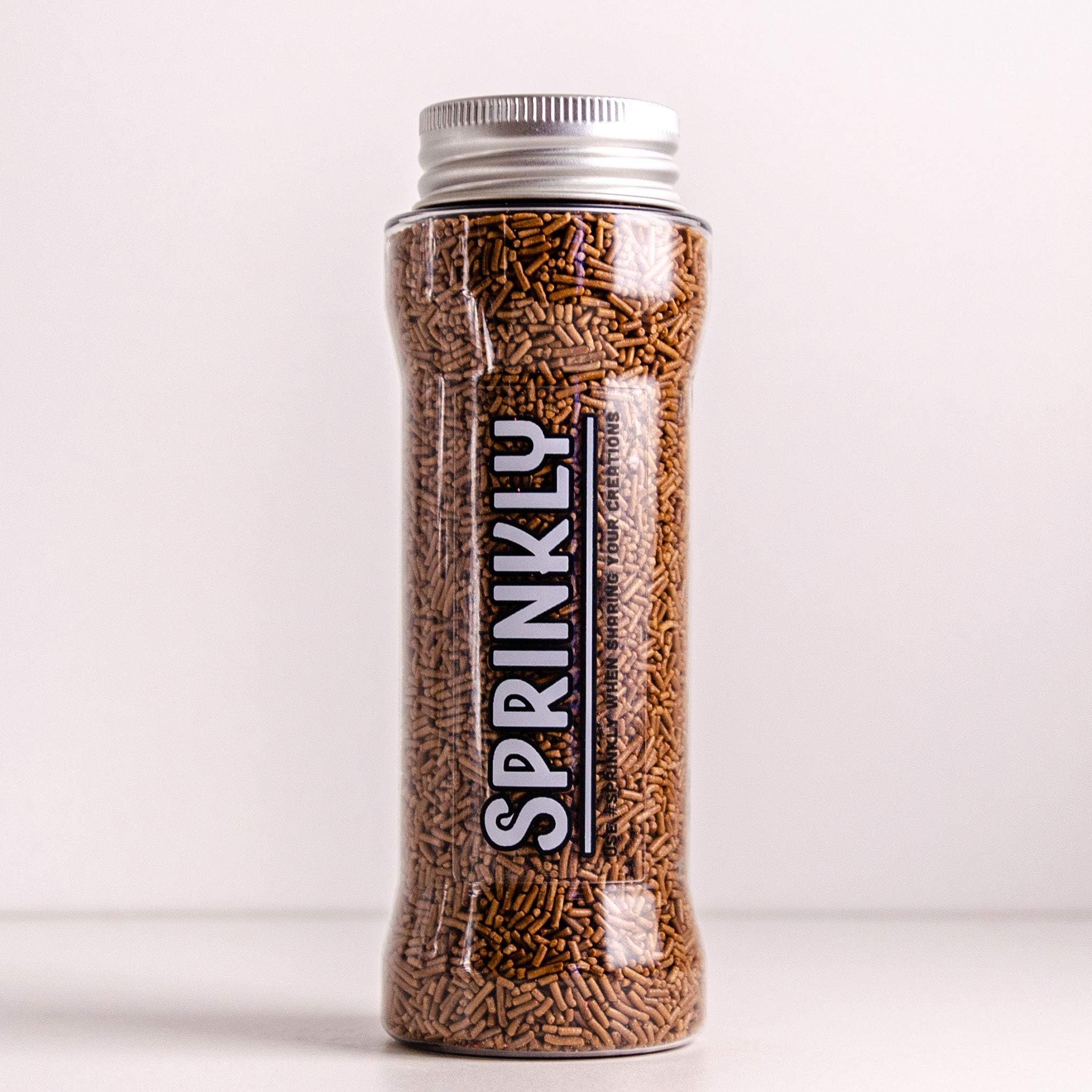 SPRINKLY | Sugar Strands | Edible Cake Decorations | Sprinkles (Brown (Milk Chocolate), Medium - 130g)