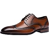 Jousen Men's Dress Shoes Leather Classic Formal Mens Oxfords Retro Derby Oxford