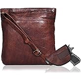 Ozora Multi Pockets Handmade Leather Crossbody Handbags & Sling Bag for Men & Women with Detachable Holster