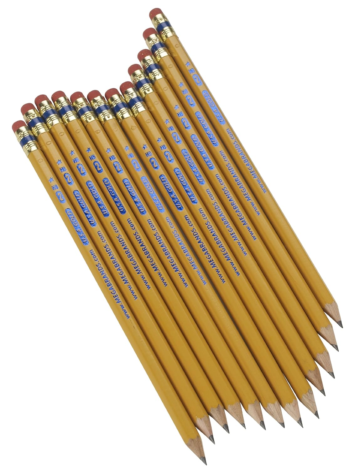 Write Dudes USA Gold Premium Cedar No. 2 PreSharpened Pencils 12Count