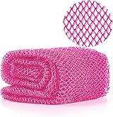 JASSINS African Net Bath Sponge Exfoliating Back Scrubber 66 Inch Pink