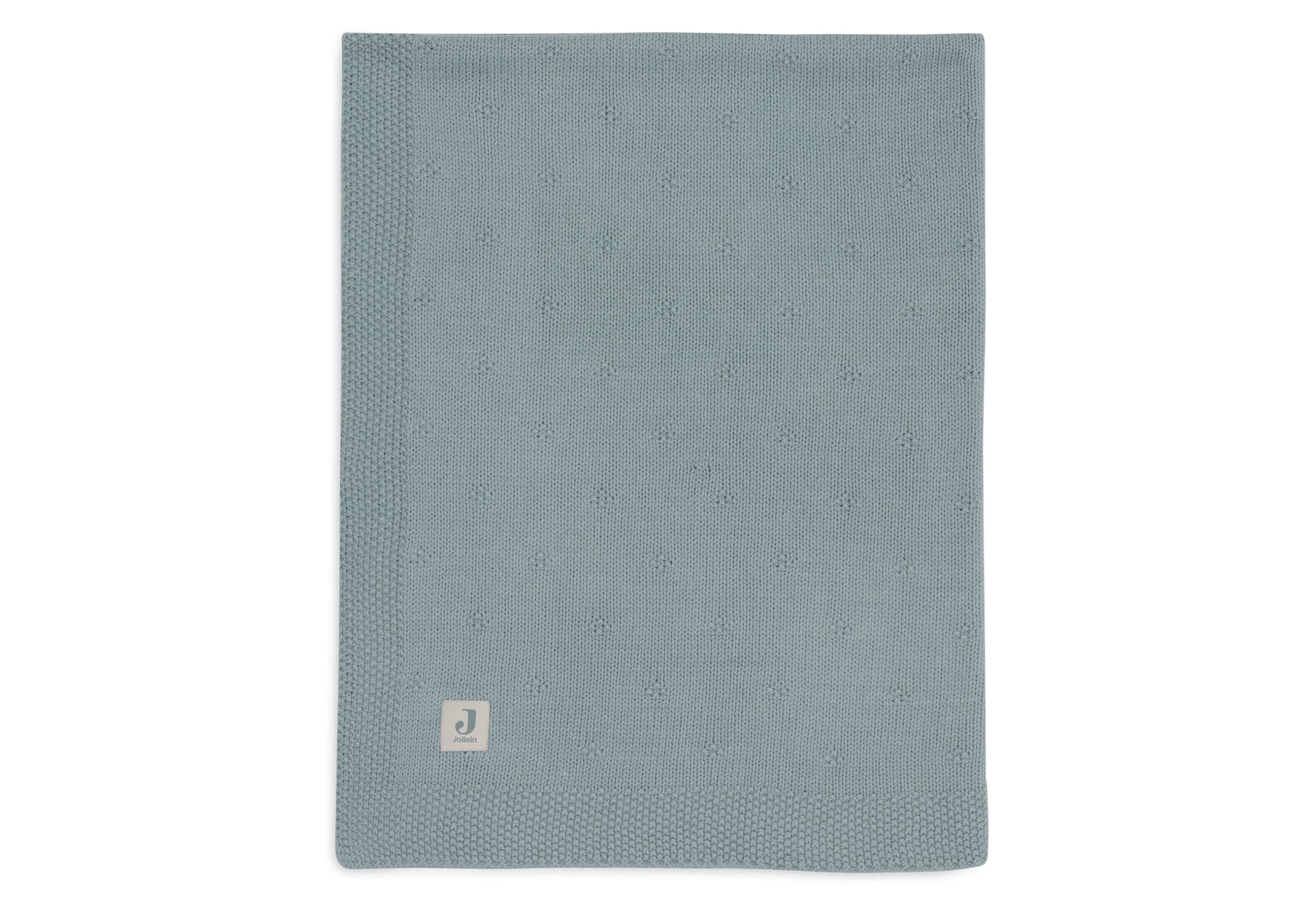 Jollein Baby Blanket Cosy Knit, Sea Green, 75 x 100 cm, 60% Cotton, 40% Acrylic, for Baby Cot, 1.0 TOG, Oeko-Tex Certified, Knitting Pattern