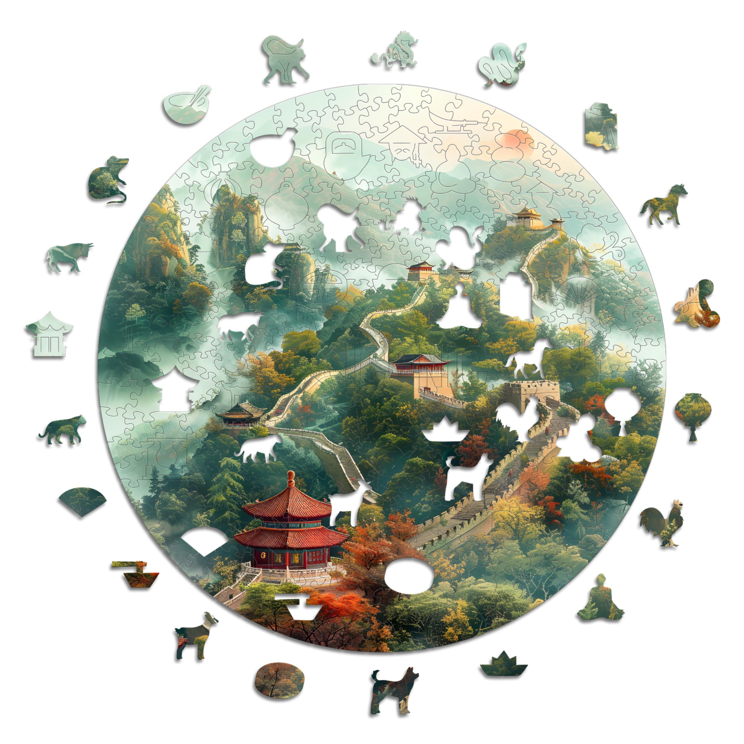 Iconic Puzzles - Chinese Wall, 100% sustainable wooden puzzle, Gifts for Children and Adults, size S, 200 Pieces โ image 1