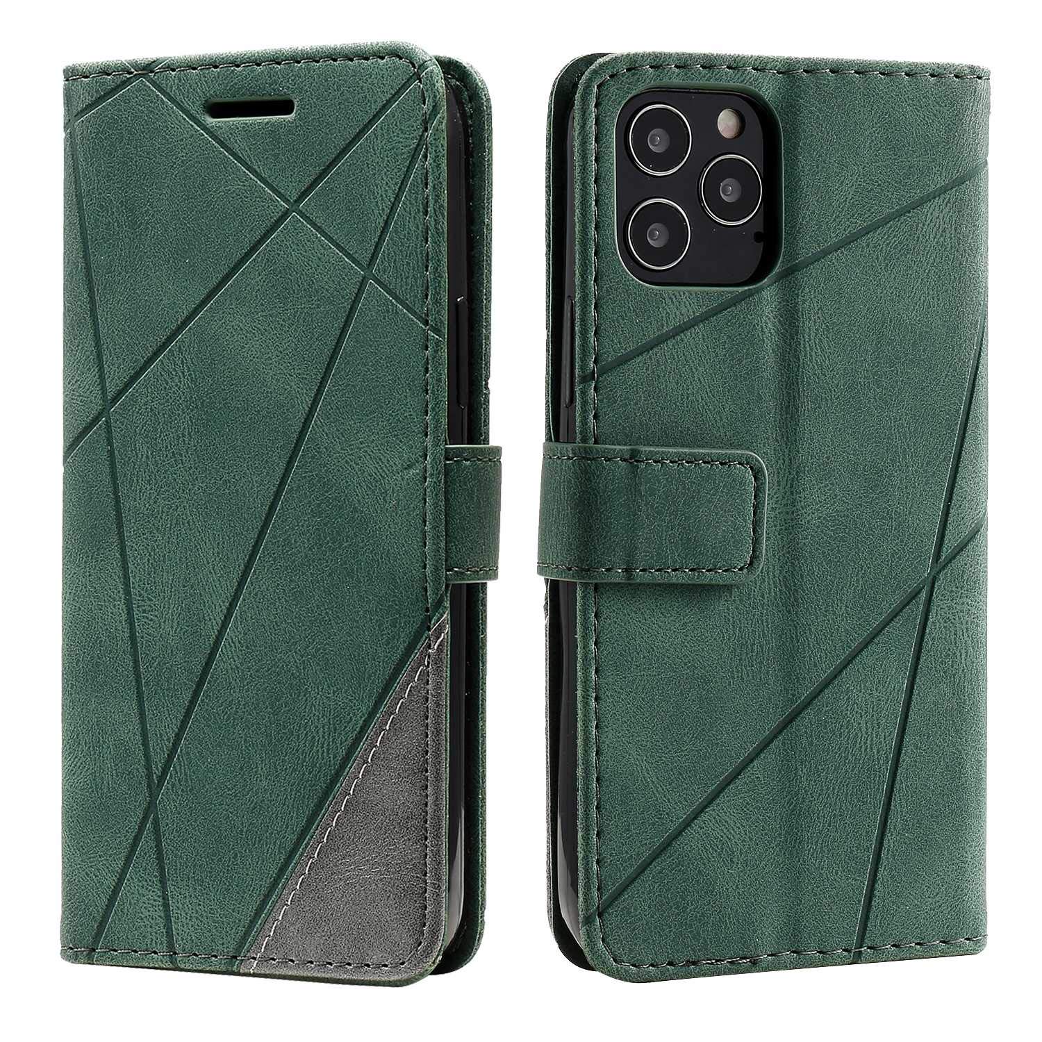 SONWO Case for iPhone 12 (6.1 inch) Case, Premium Leather Flip Wallet Case Magnetic Closure Card Slots Kickstand Phone Case for iPhone 12 (6.1 inch), Green