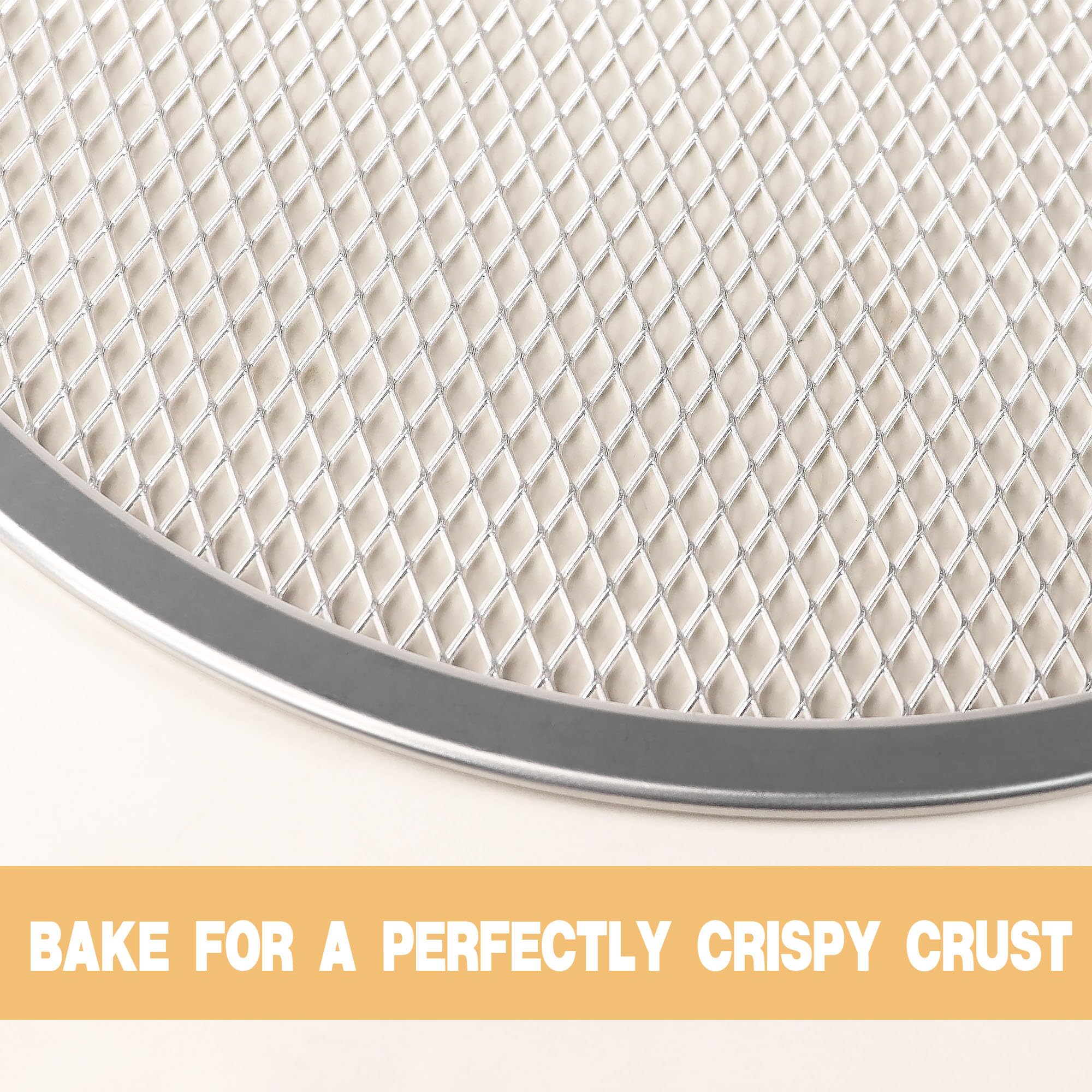 LRui Pizza Screen,12 Inch,12 Pack,Seamless Aluminum Pizza Pan With Holes.