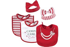 Little Treasure Baby Girls' Cotton Bib and Headband Set