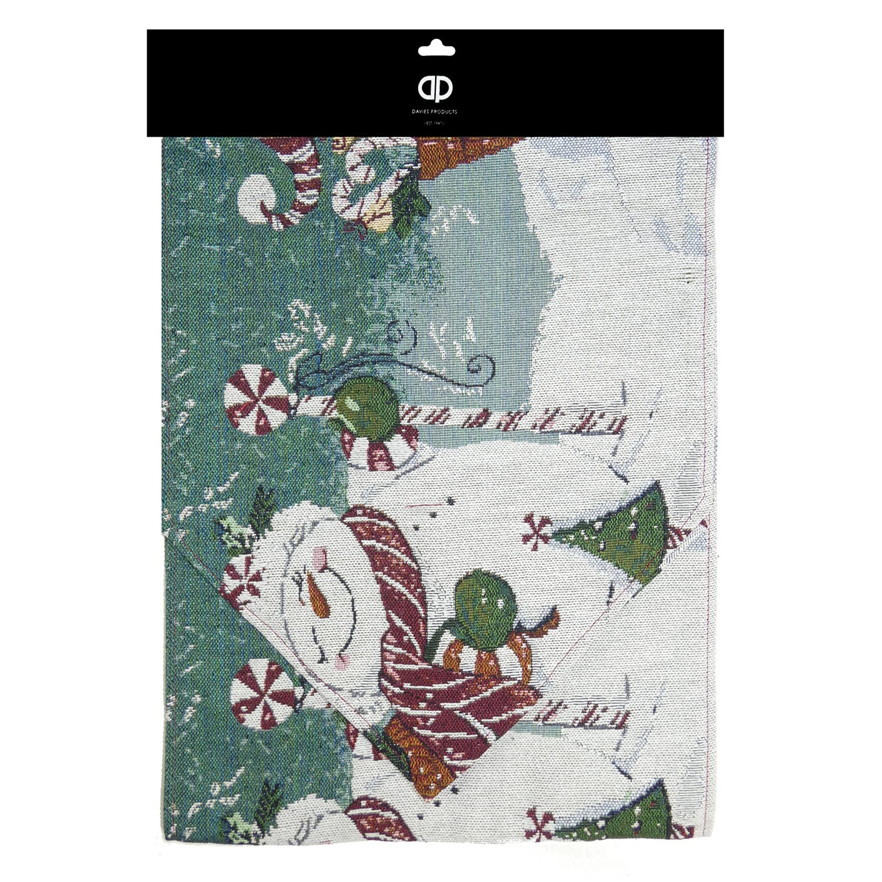Christmas Tapestry Table Runner Decoration - 1.7m - Snowman