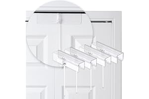 (4- Pack) - Safety Innovations Bi-fold Door Lock - Closet Protection Child and Pet Proof Bi-fold Door Lock - Tool-Free Installation - Unbreakable Clear Polycarbonate - for 1 3/8" Thick Wood Doors