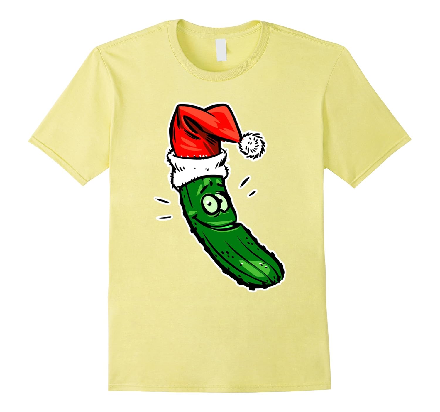 Funny Santa Pickle Christmas Cartoon Tee Shirt-Rose