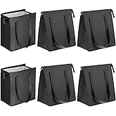 Alrhso 6Pcs Hot and Cold Insulated Grocery Bags Reusable Insulated Shopping Bags Cooler Tote Bag for Groceries Food Grocery Tote for Frozen Foods, with Zippered Top