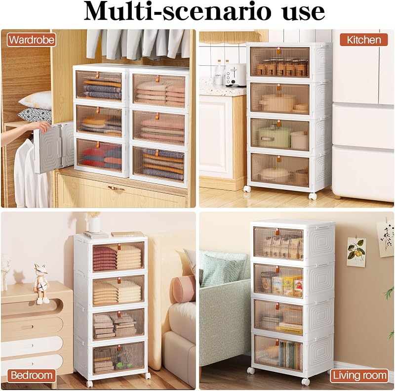 Scatole Plastica con Coperchio, 23L*4 Contenitore con Coperchio — foto 2 di 6