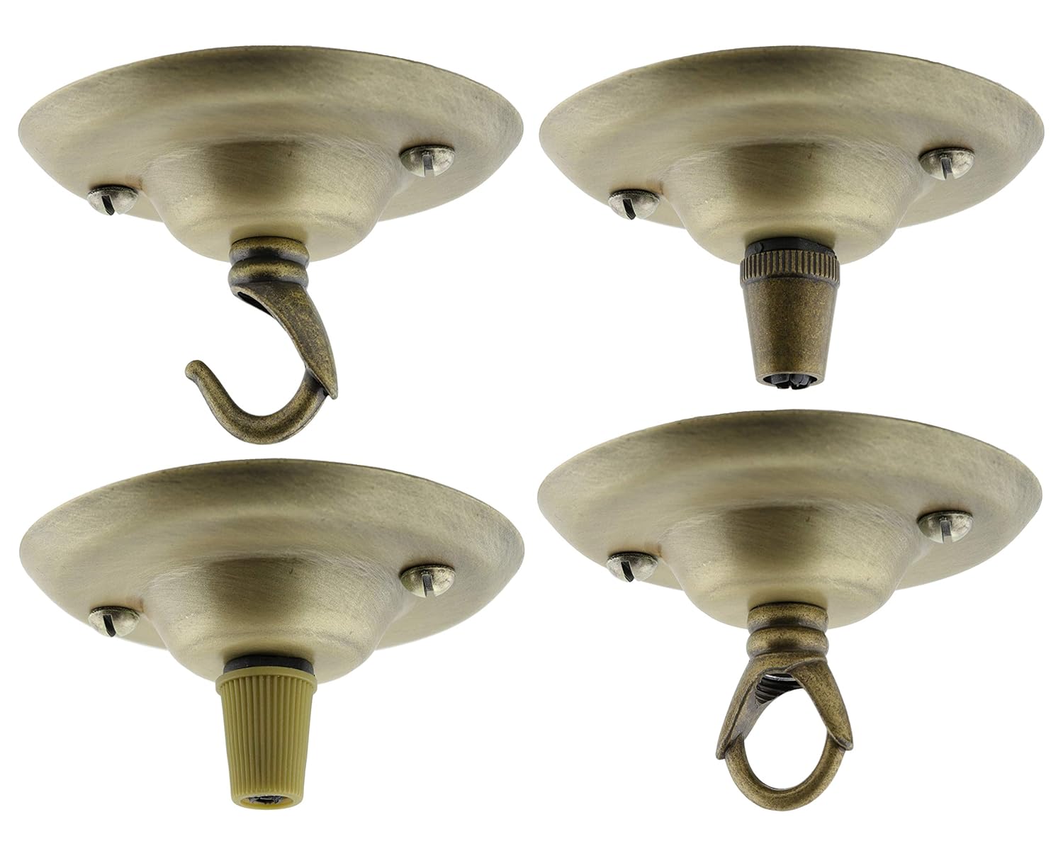 Art Deco Styled Ceiling Rose And Loop In Antique Brass Finish