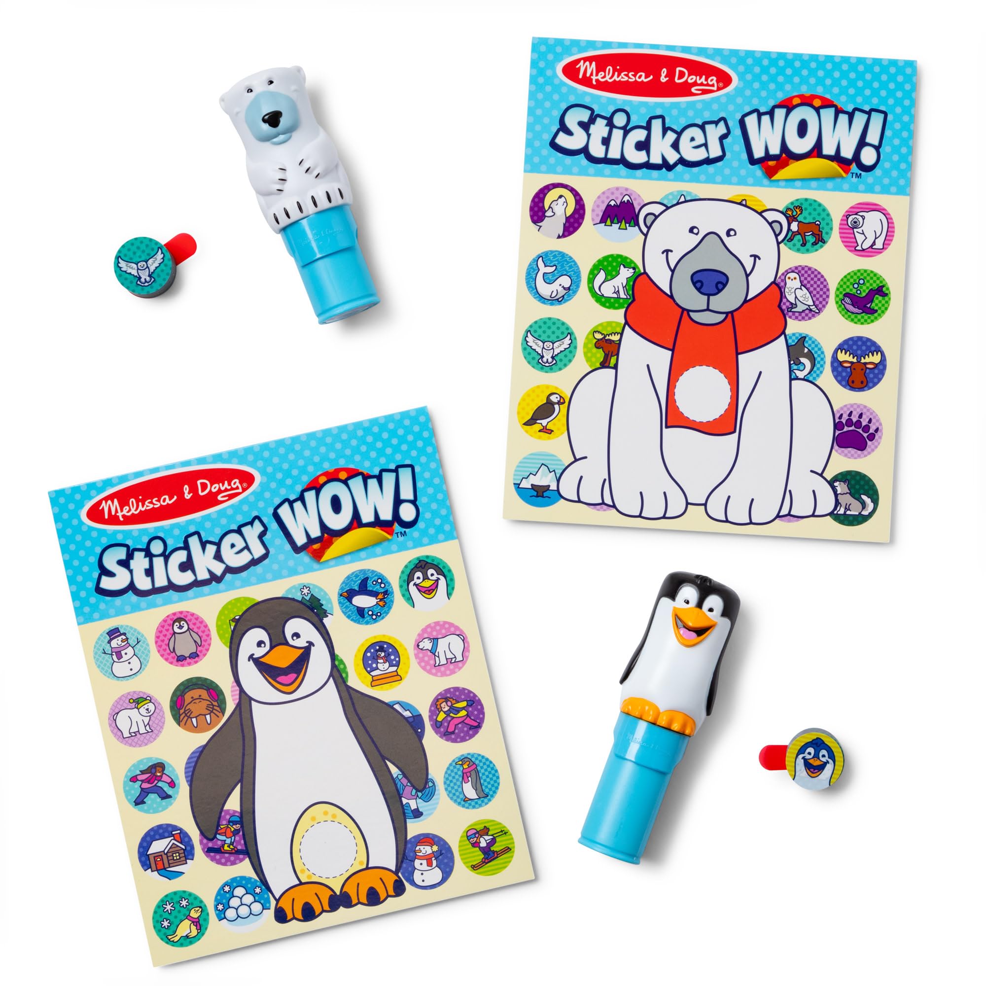 Photo 1 of Melissa & Doug Sticker Wow!® Winter (Polar Bear and Penguin) Value Pack Arts and Crafts Collectibles - 2 Activity Pads, 2 Sticker Stampers, 2 Bonus Stacks - FSC Certified