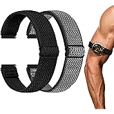 2 Pack Elastic Ankle/Arm Watch Bands Compatible with Garmin Venu 3/Venu 2/Vivoactive 4, Garmin Forerunner 570 47mm/265/255/255 Music, 22mm Sport Nylon Replacement Strap for Amazfit GTR 4/3/2