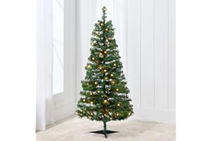 Best Choice Products 4ft Pre-lit Christmas Tree, Artificial Mini Tree Perfect for Kids, Apartments, Bedroom with Twinkling LED Lights - Green Spruce