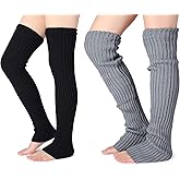 Pareberry Women's Winter Over Knee High Footless Socks Knit Warm Long Leg Warmers
