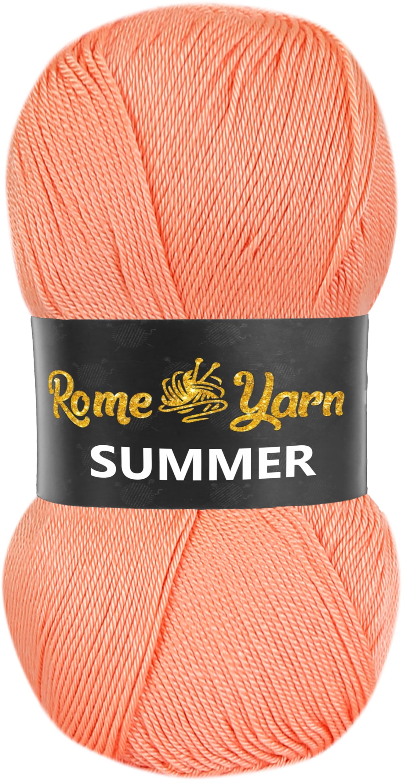 Rome Yarn Summer Yarn | Silk Effect | #2 Fine | 100 g | 350 m | Anti-Pilling Acrylic Yarn | Knitting Thread Crochet Art Lace Craft (1 Pack, 218 Salmon)