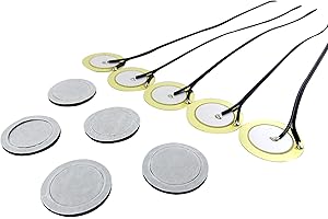 Goedrum Pack of 5 Prewired 35mm Piezo Disc and Double Sided Adhesive Foam Circle