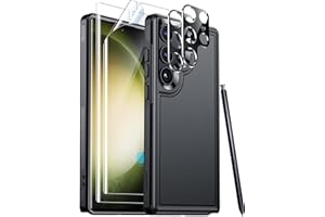 Red2Fire for Samsung Galaxy S23 Ultra Case, [Military Grade Shockproof] with 2Pcs [Soft Screen Protector + Lens Protector] Heavy Duty Full Body Protection Phone Case for S23 Ultra Case 5G, Black