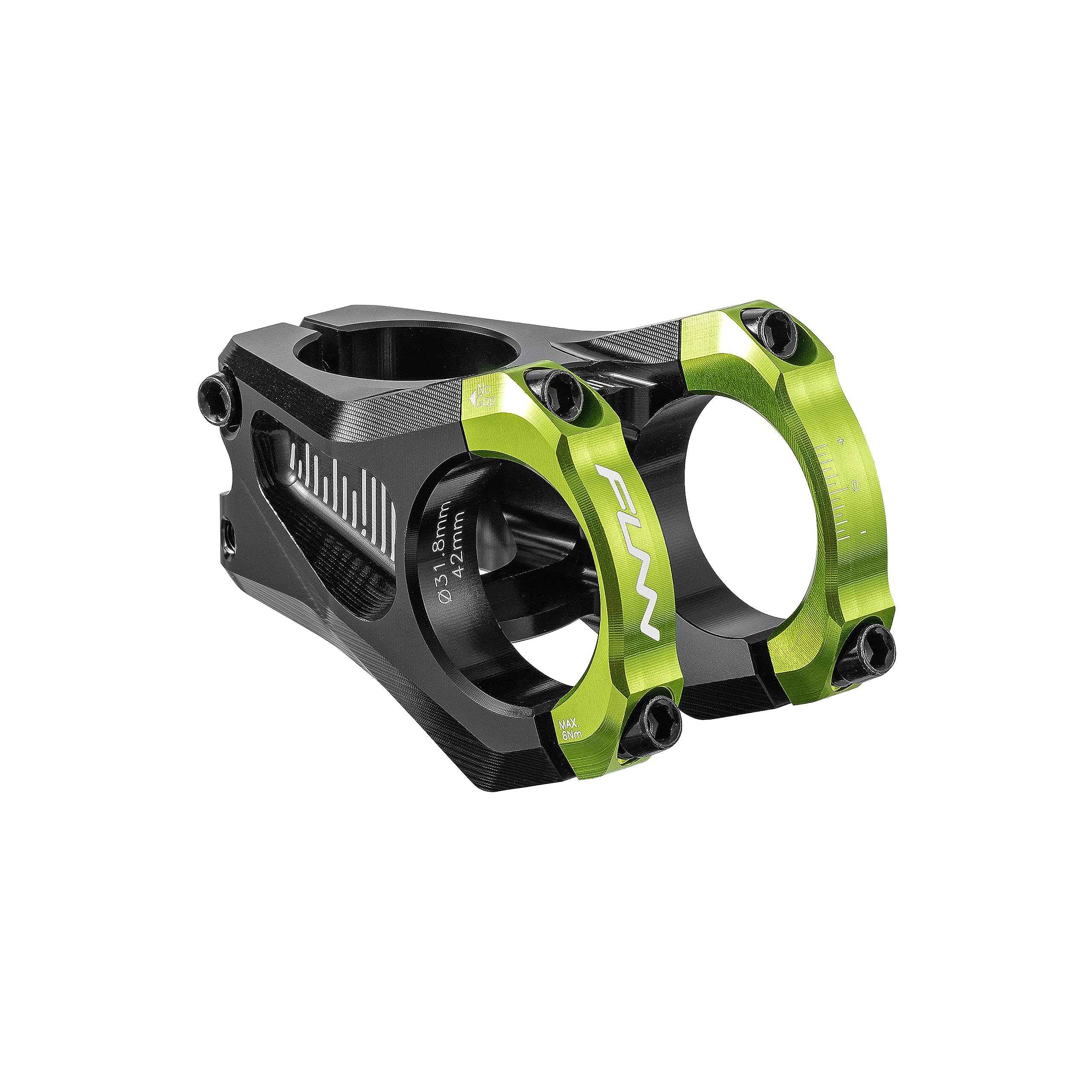 Funn Equalizer Bike Stem with Zero Rise- Length 42mm stem with 31.8mm Bar Clamp, 0 Degree Alloy Bike Stem for Mountain Bike and BMX Bike (Green)