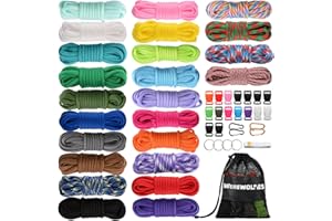 WEREWOLVES 550 Paracord Type III - Survival Paracord Bracelet Rope Kits - Tent Rope Parachute Cord Combo Crafting Kits, Many Colors of Outdoor Survival Rope - Great Gift